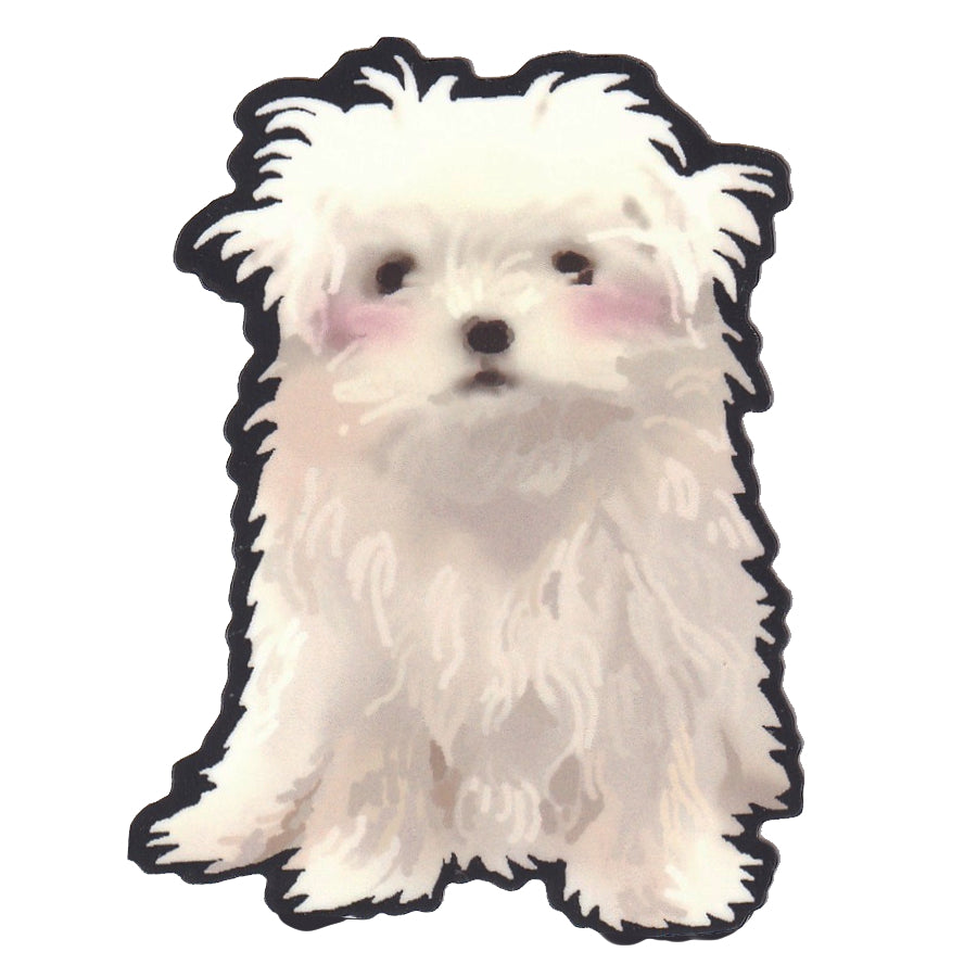 white fluffy dog sticker