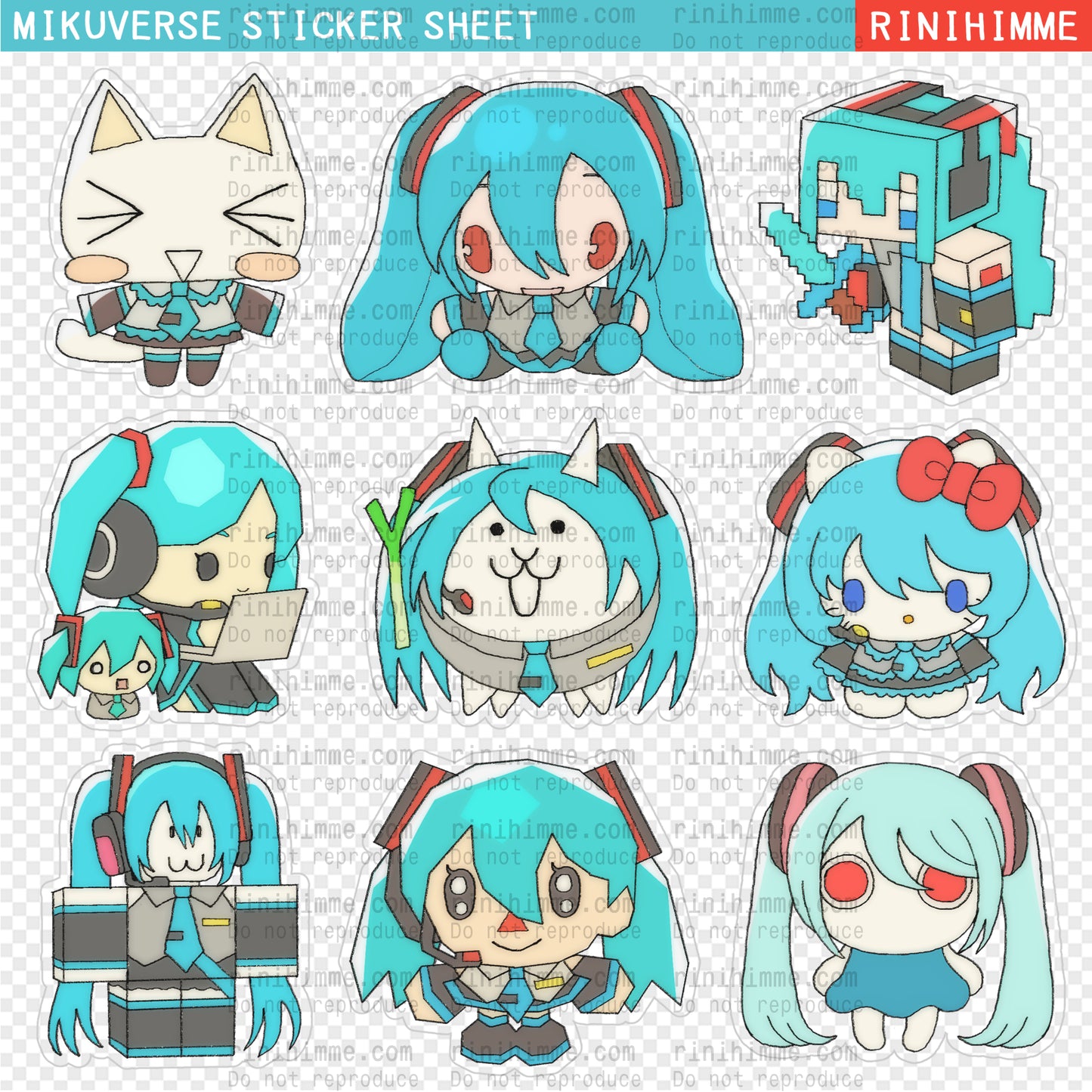 mikuverse sticker sheet