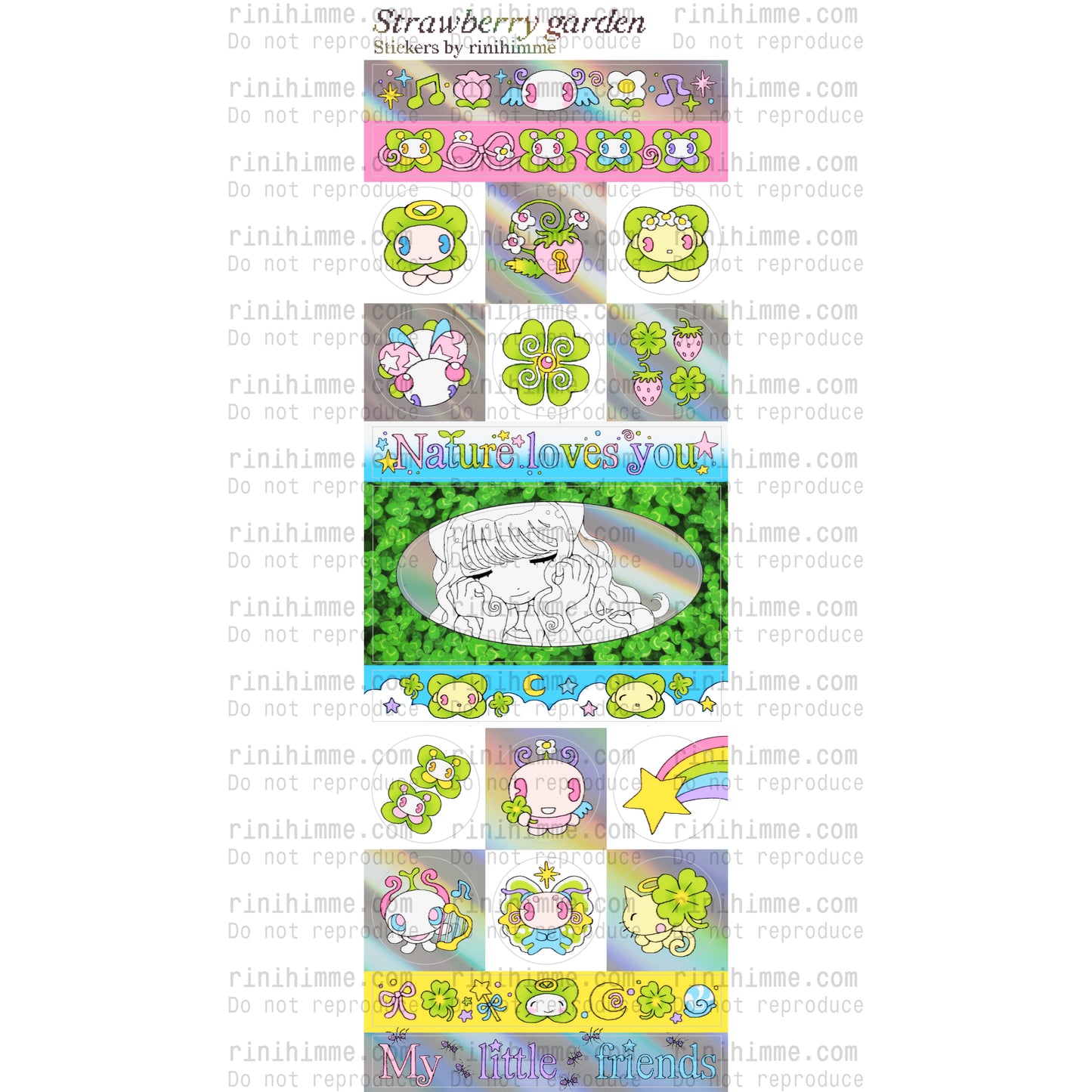 strawberry garden sticker sheet