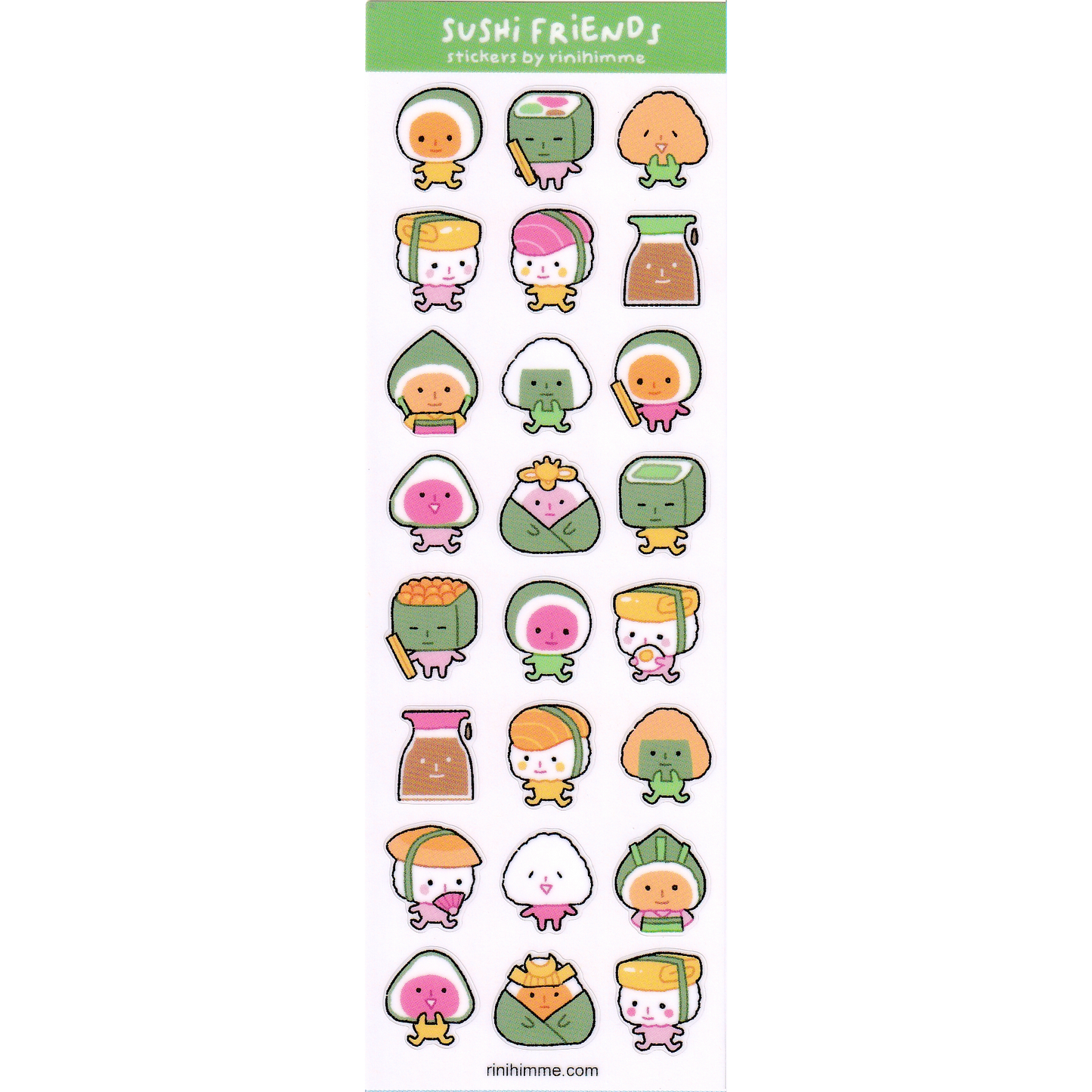 sushi friends sticker sheet