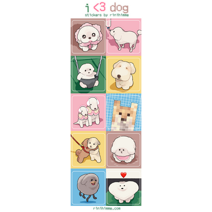 i <3 dog glitter sticker sheet