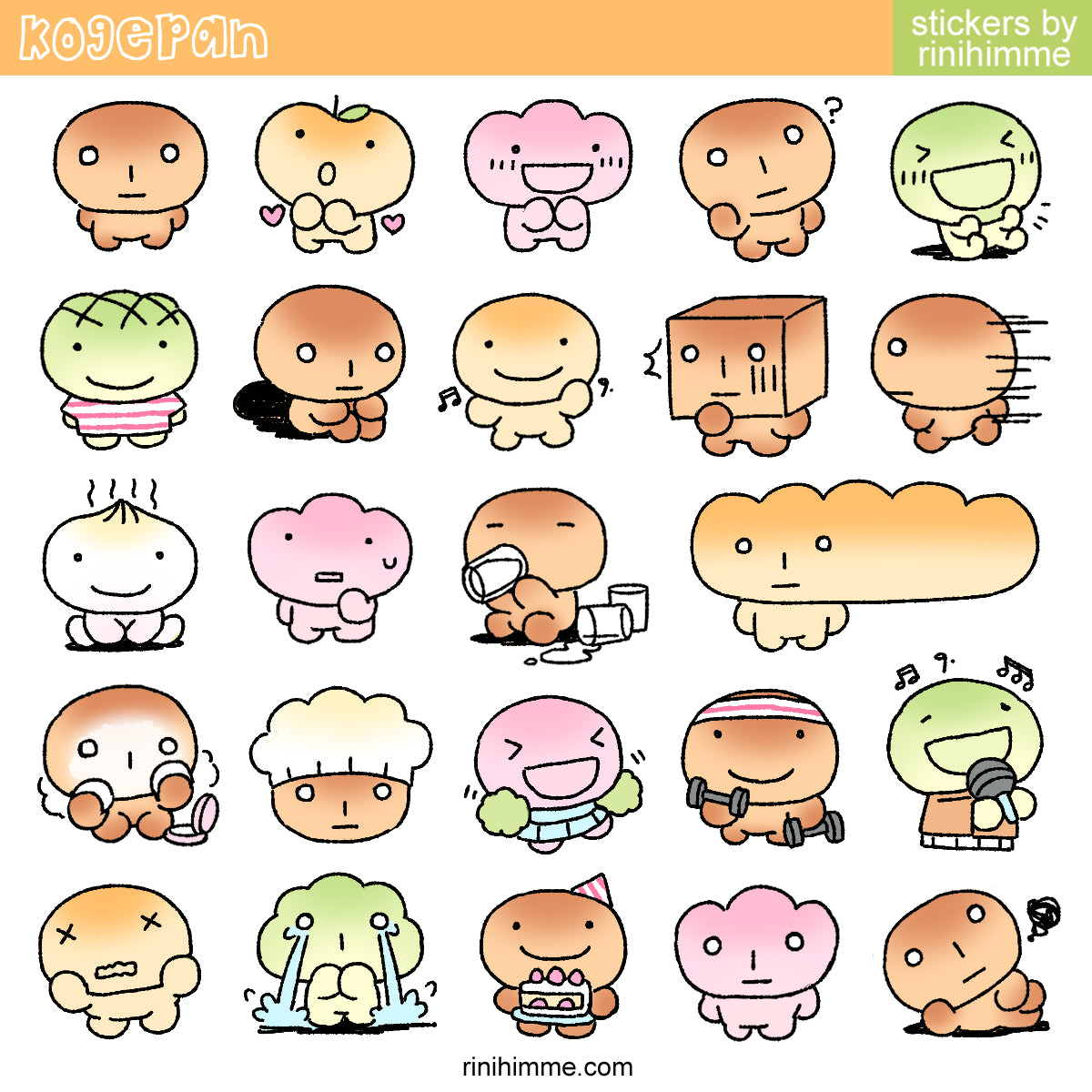 kogepan glitter sticker sheet