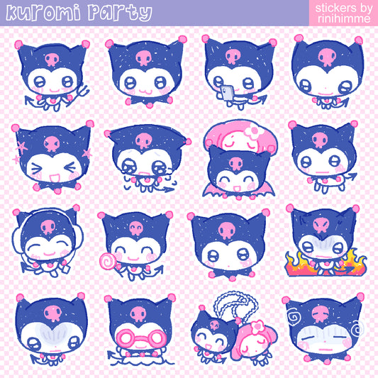 kur0mi glitter sticker sheet