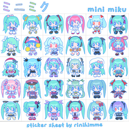 mini miku clear sticker sheet