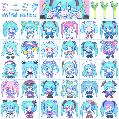 mini miku sticker sheet