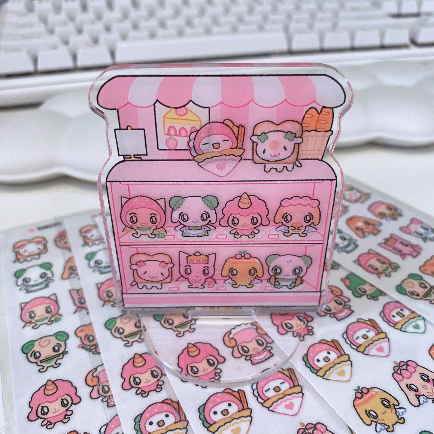 bakery friends clear sticker sheet