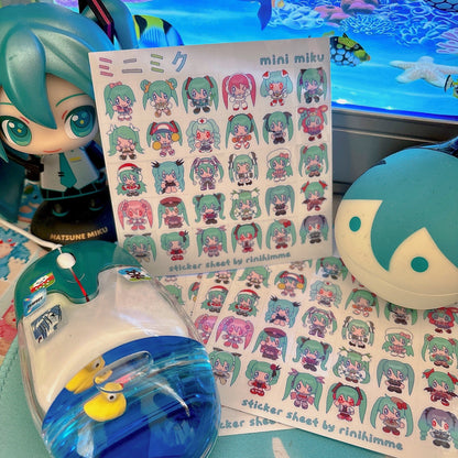 mini miku clear sticker sheet