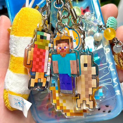 mınecraft steve phone charm