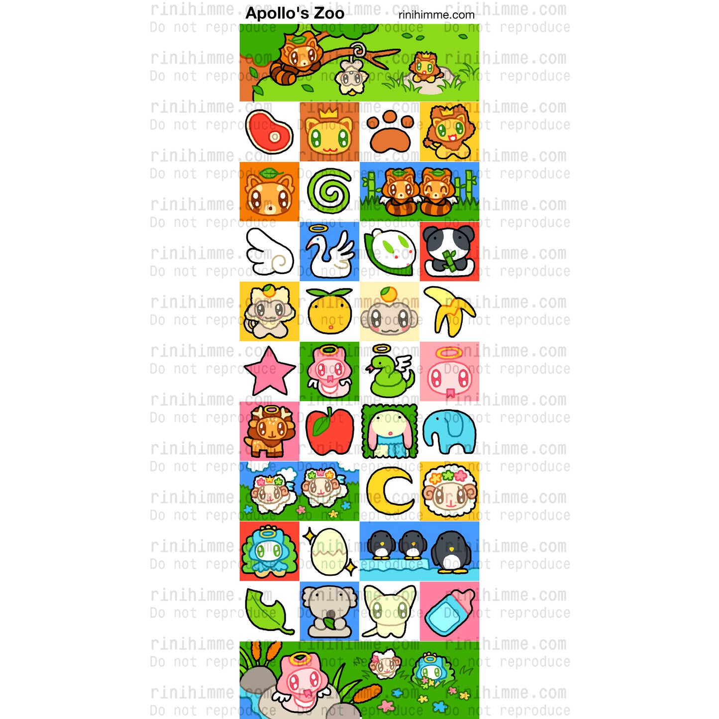 apollo's zoo sticker sheet