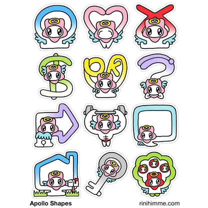 apollo shapes sticker sheet