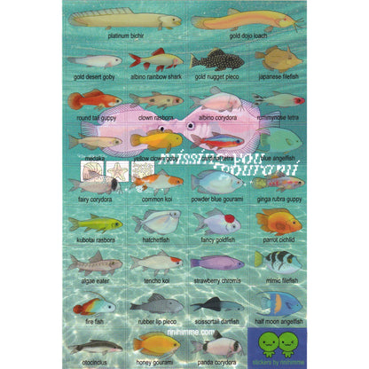 aquarium fish sticker sheet