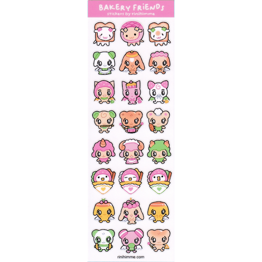 bakery friends sticker sheet