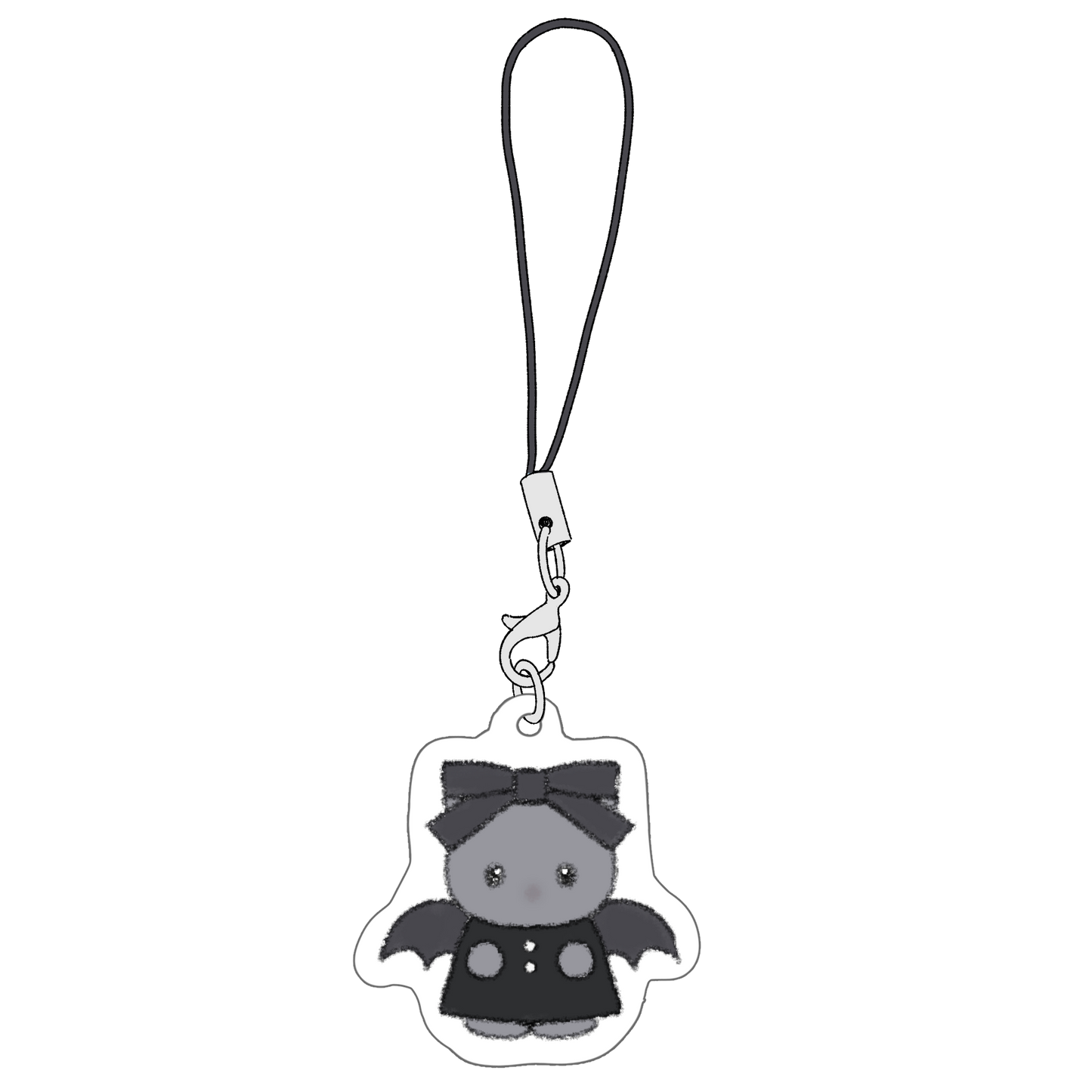 black cat phone charm