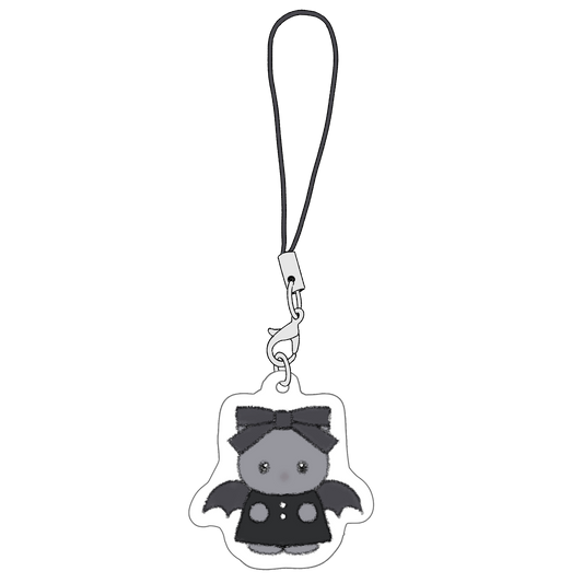 black cat phone charm