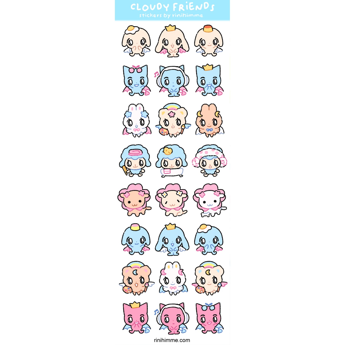 cloudy friends sticker sheet