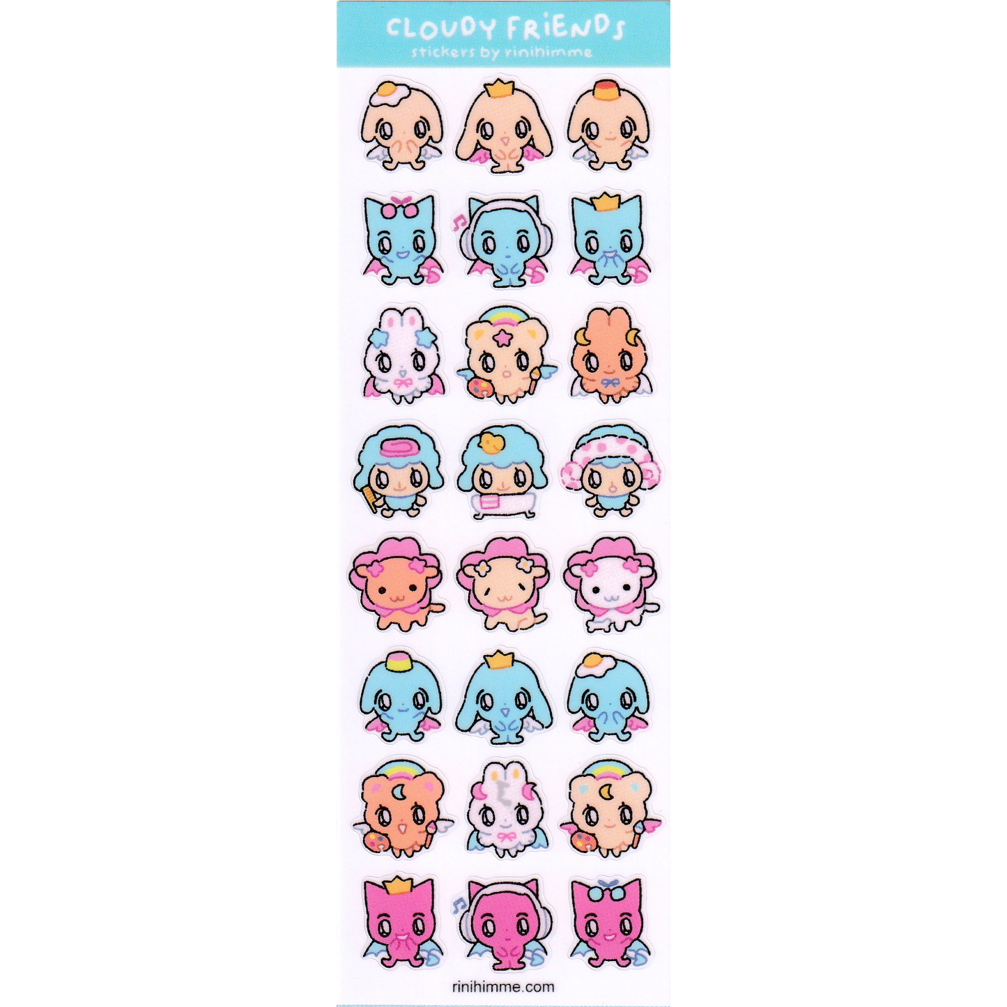 cloudy friends sticker sheet