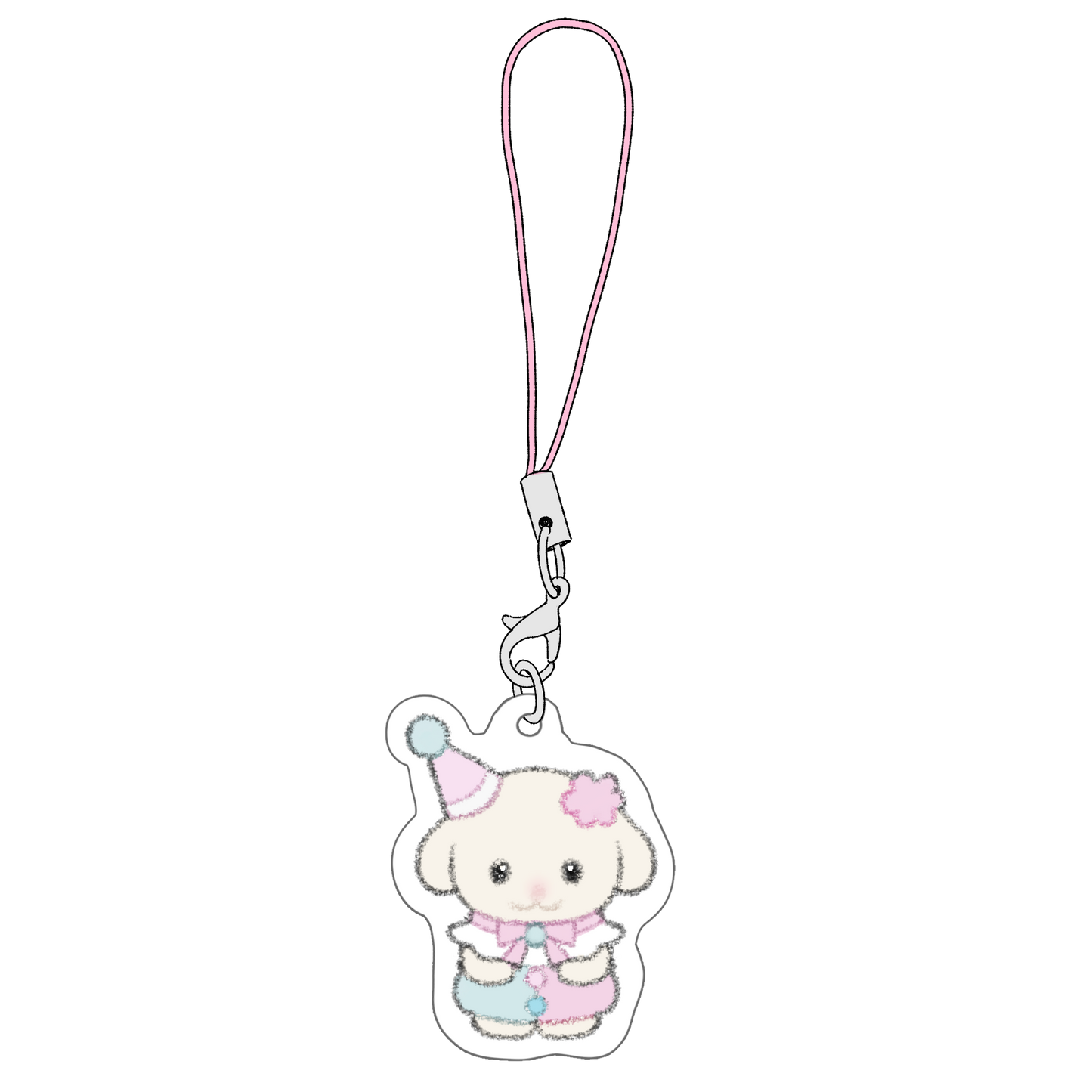 clown pup phone charm