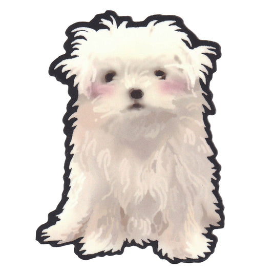 white fluffy dog sticker
