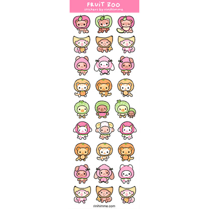 fruit zoo sticker sheet