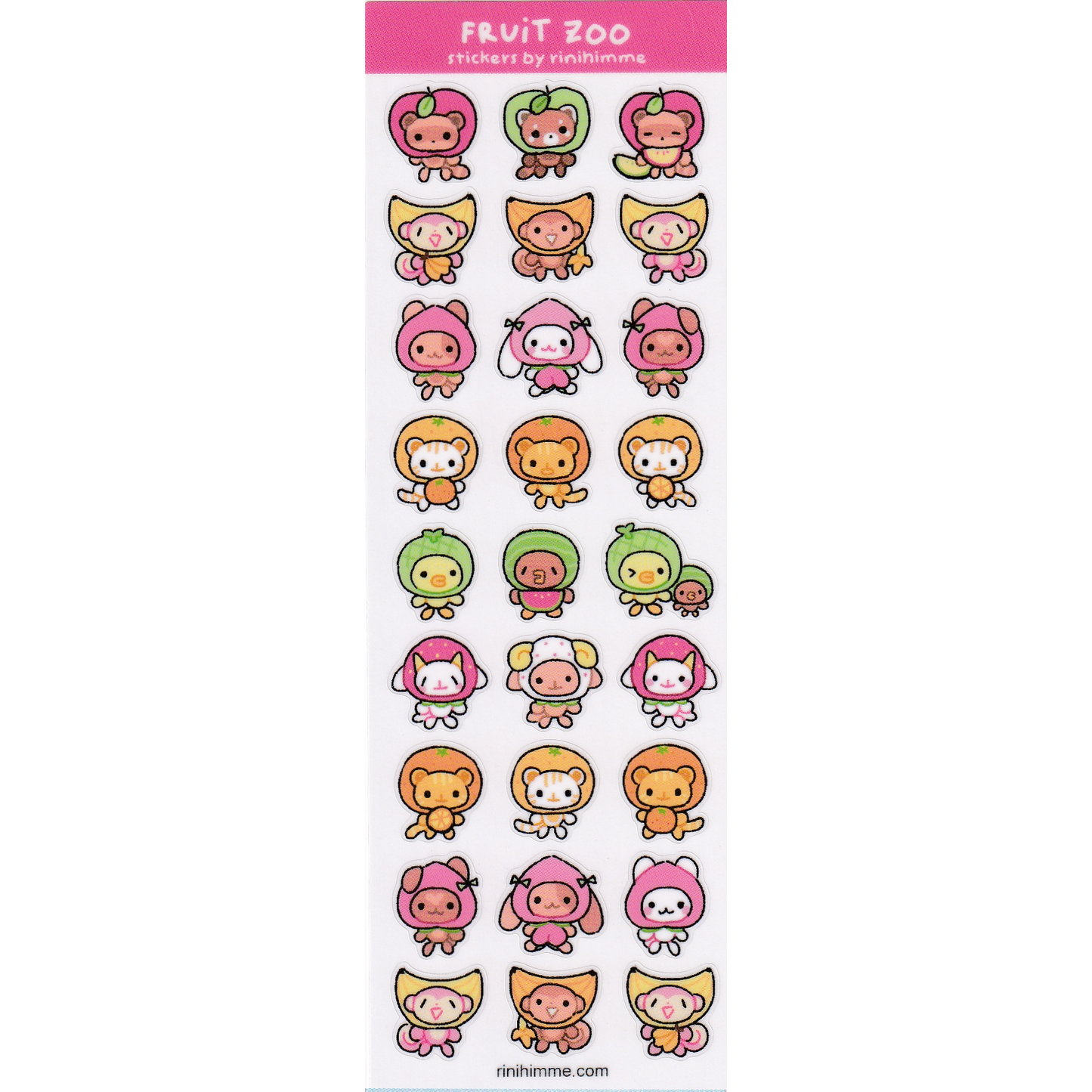 fruit zoo sticker sheet