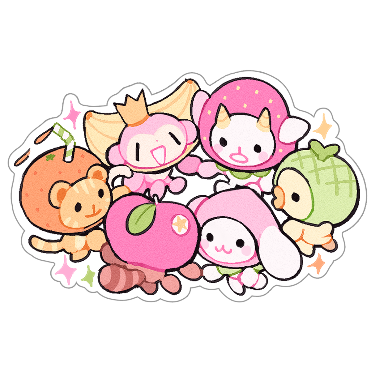 fruit friends clear sticker