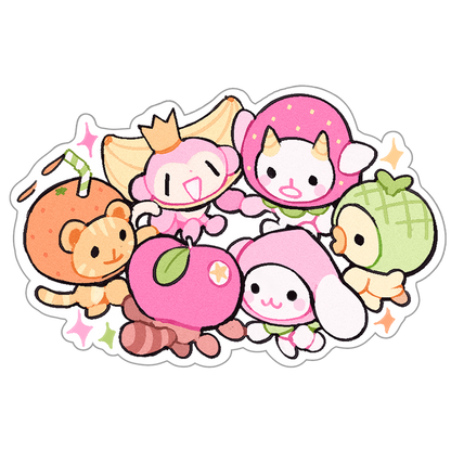 fruit friends clear sticker