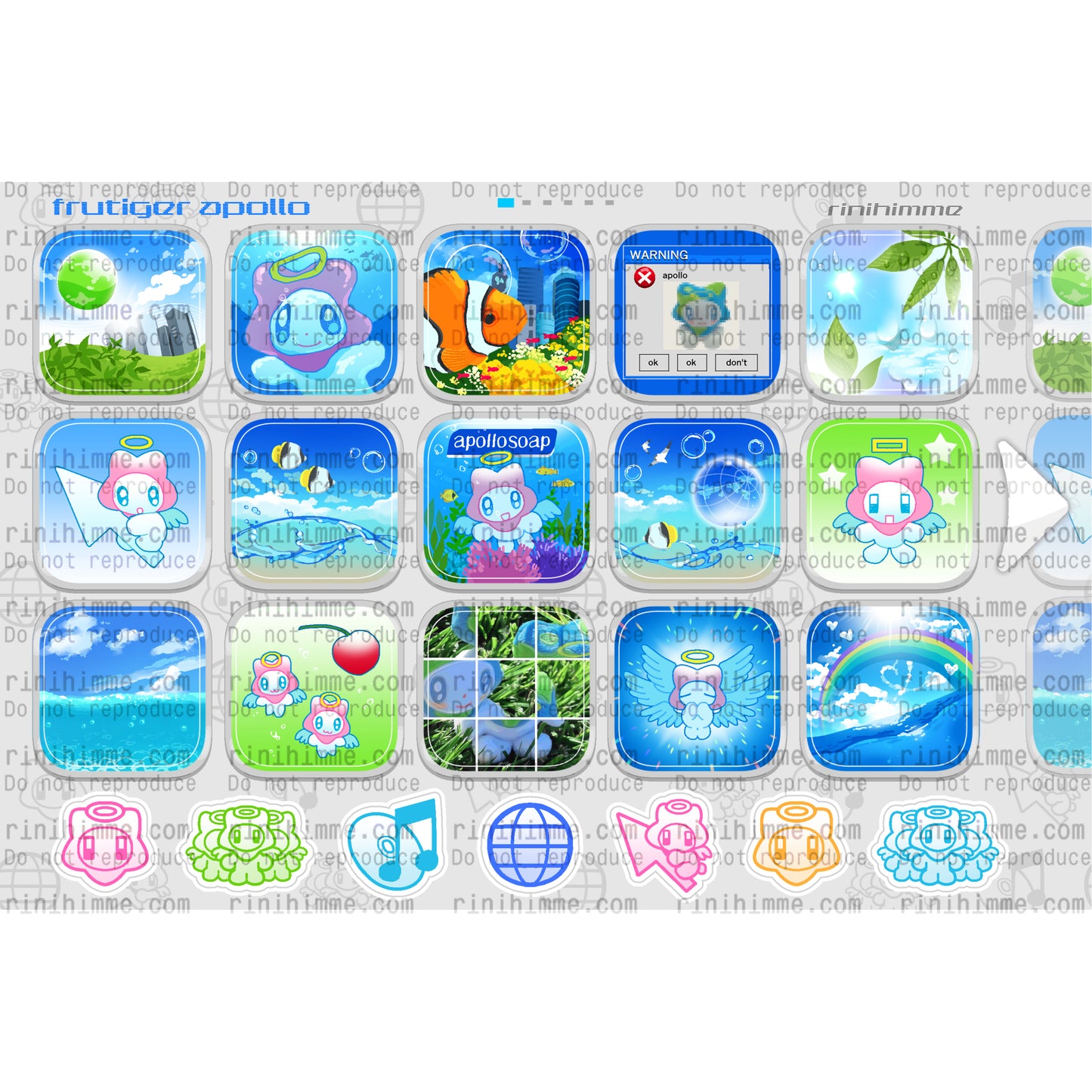 frutiger apollo sticker sheet