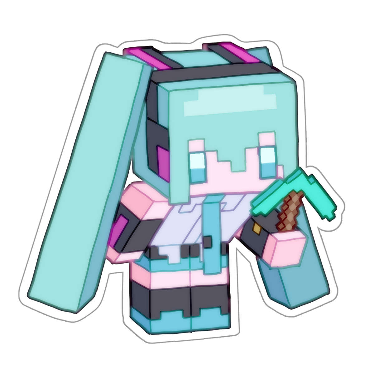 hatsune minecraft sticker