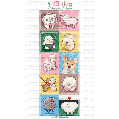 i <3 dog sticker sheet