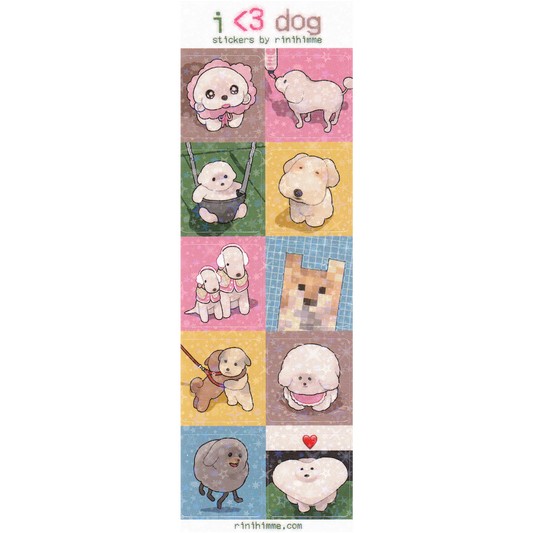 I <3 DOG STICKER SHEET