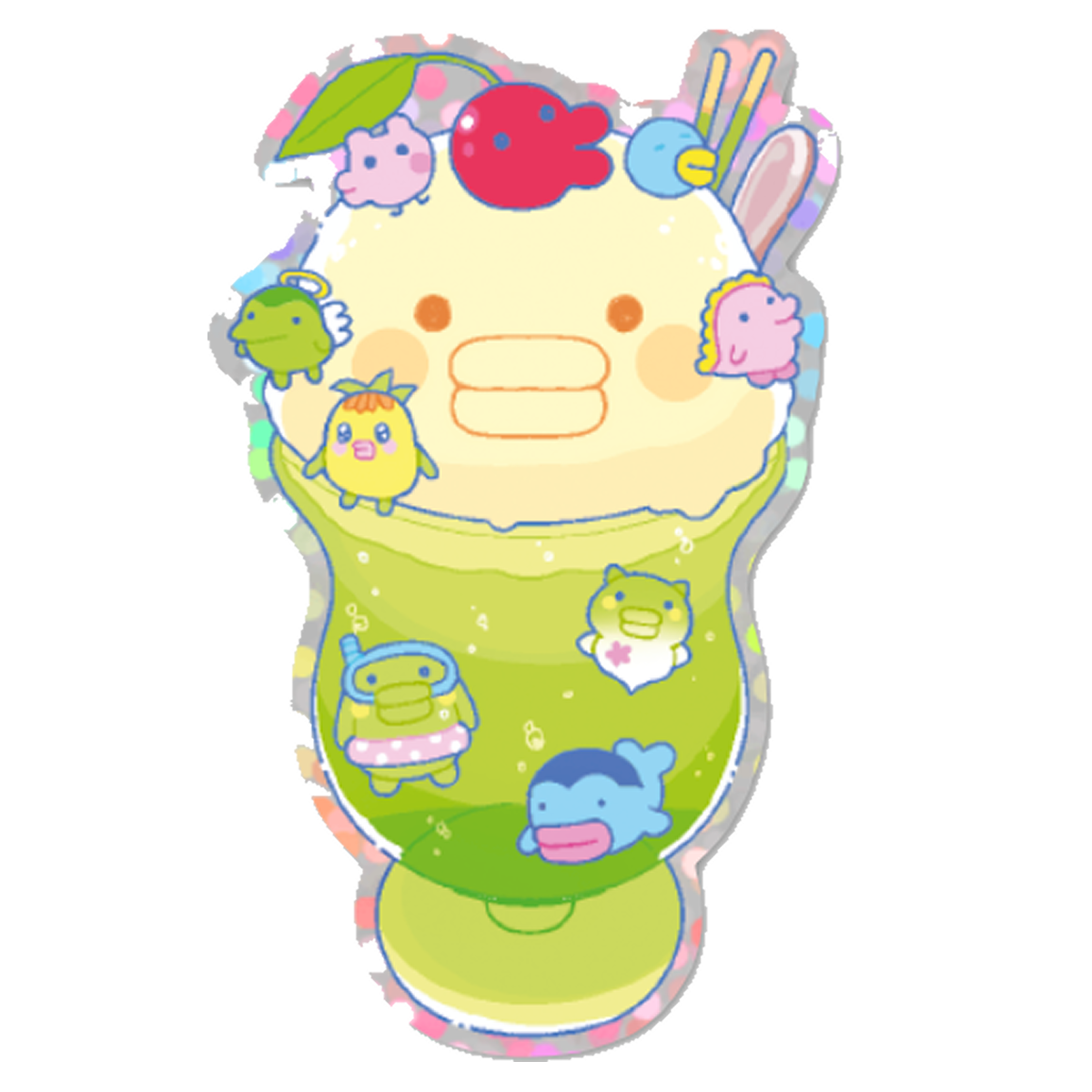 kuchipatchi cream soda glitter sticker