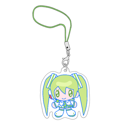 lime miku phone charm