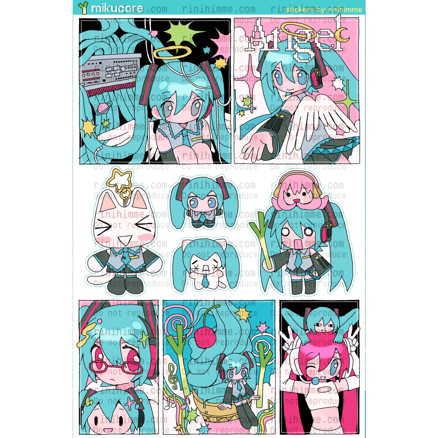 mikucore sticker sheet