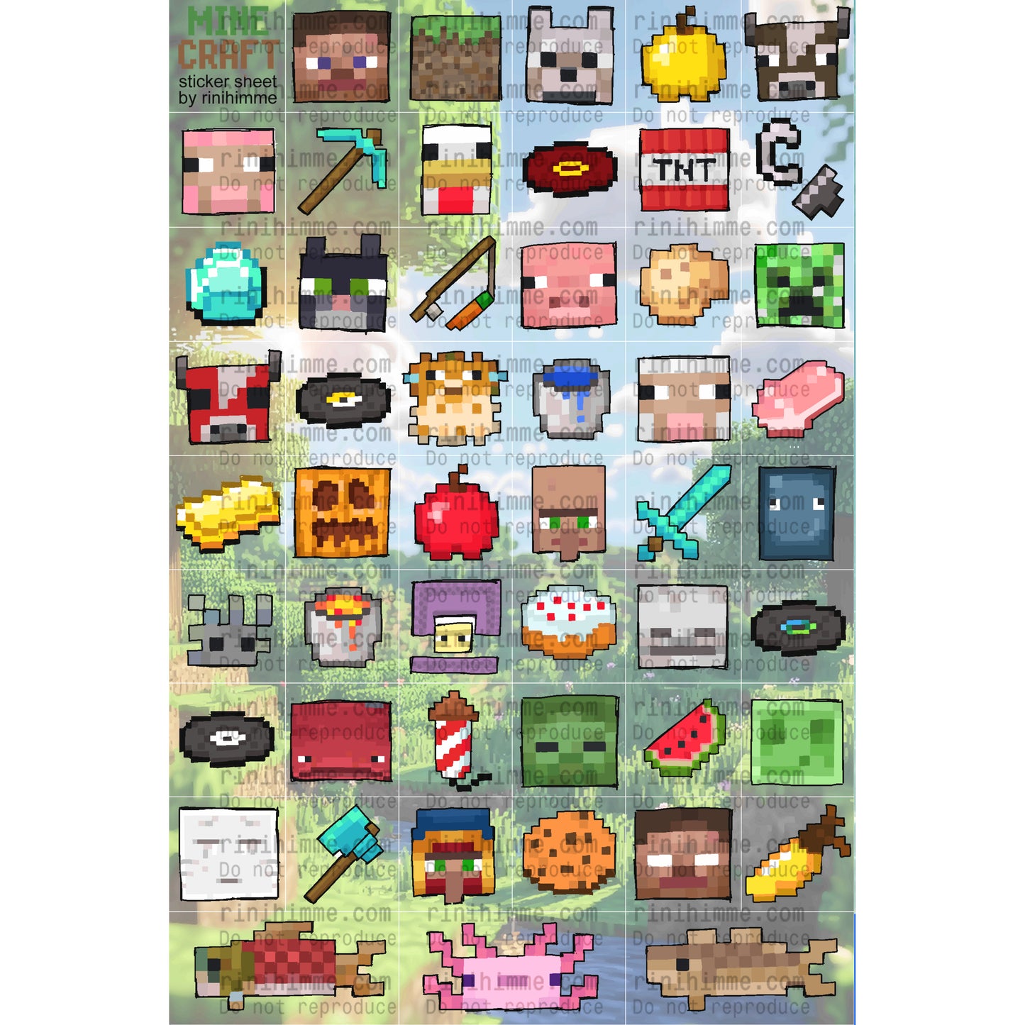 minecraft sticker sheet