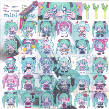 mini miku sticker sheet