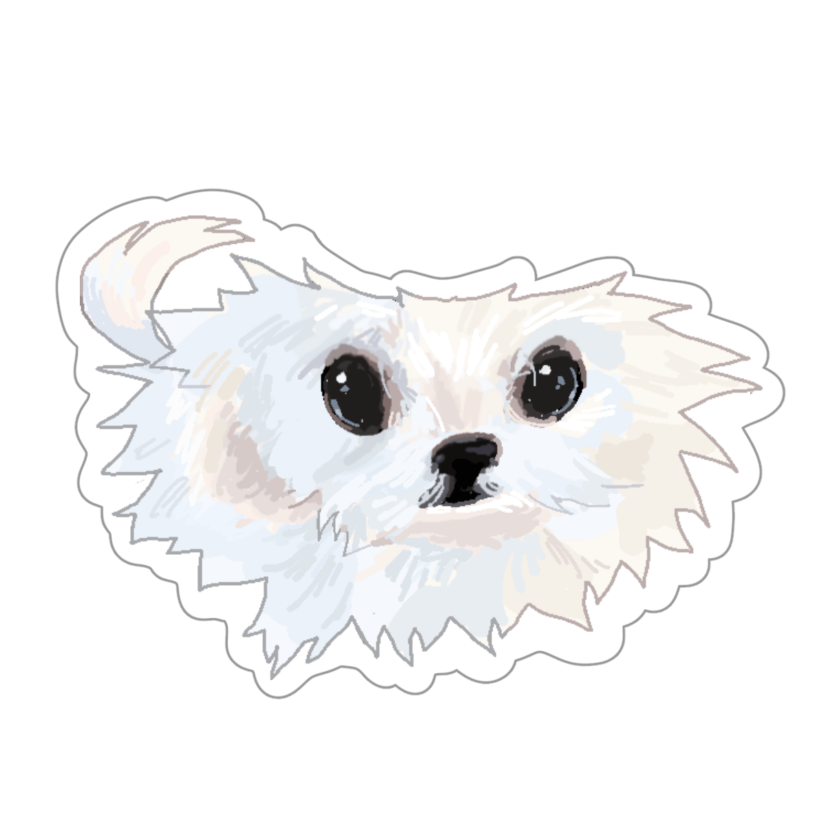 piteous dog sticker