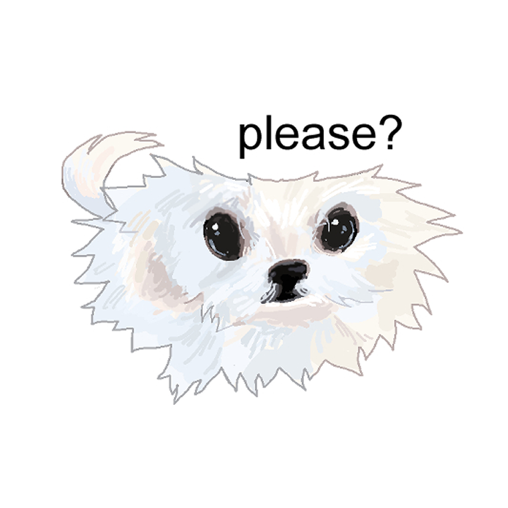 piteous dog button