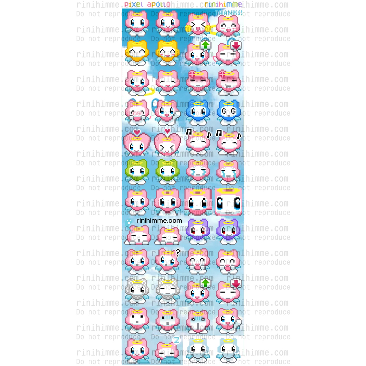 pixel apollo sticker sheet