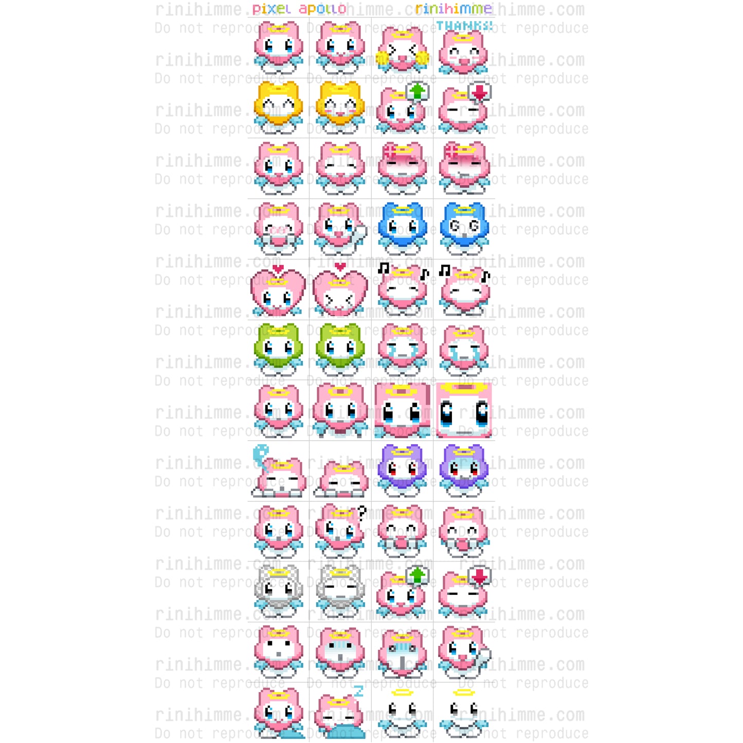 pixel apollo sticker sheet