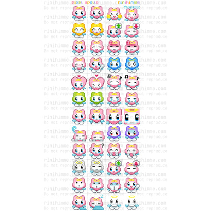 pixel apollo sticker sheet