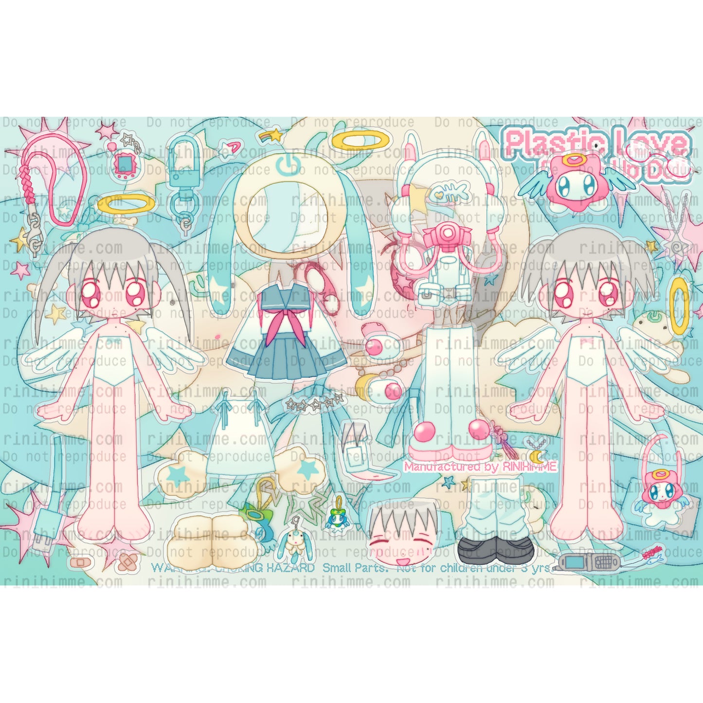 plastic love sticker sheet