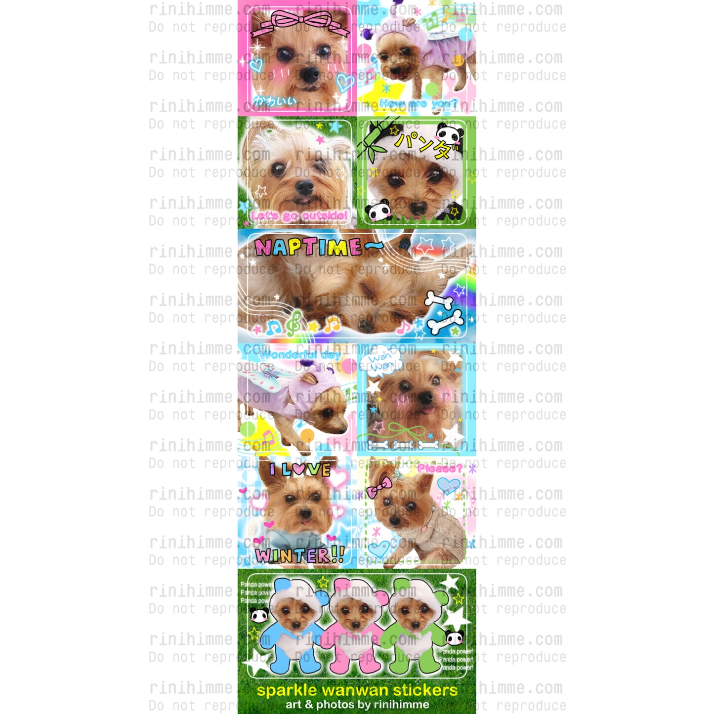 sparkle wanwan sticker sheet