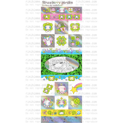 strawberry garden sticker sheet