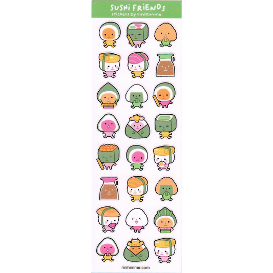 sushi friends sticker sheet