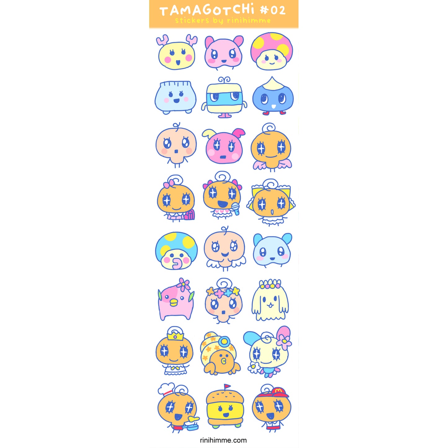 tama orange sticker sheet