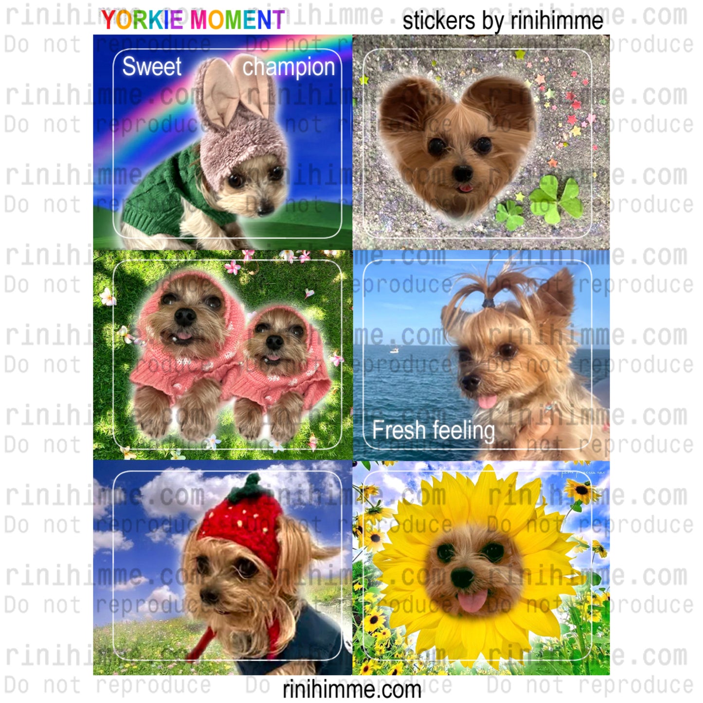 yorkie moment sticker sheet