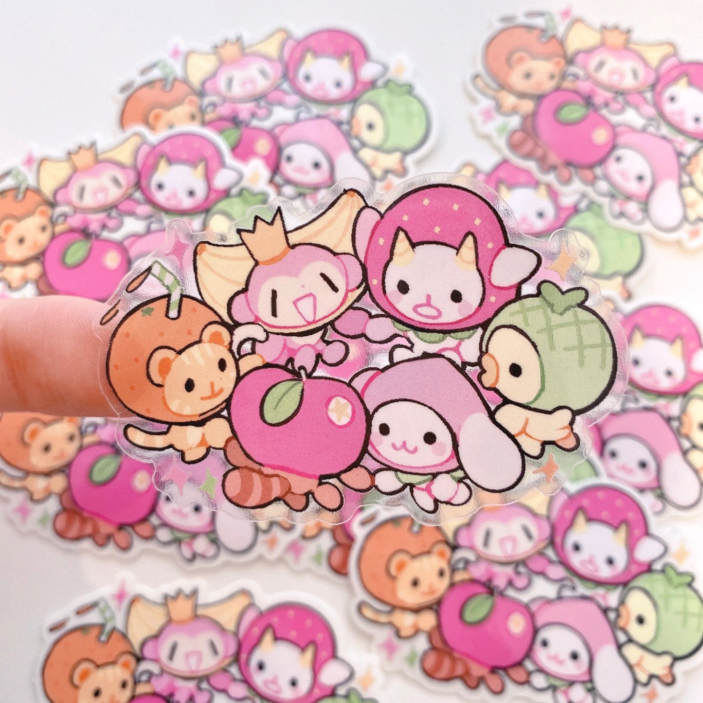 fruit friends clear sticker